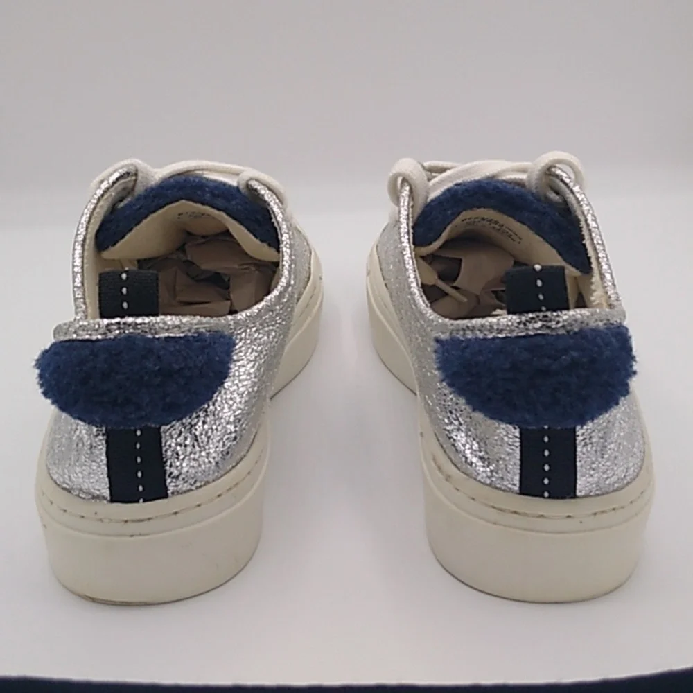 Zara Basic Collection Silver Metallic Sneakers Size -38/US 7.5 - Picture 6 of 16